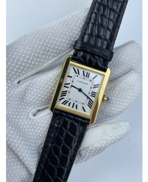 (준비완료/특급배송)NO.2840/K11공장 까르띠에 탱크솔로 27MM 가죽 옐로우골드