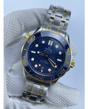 (준비완료/특급배송)NO.3294/VS공장 오메가 다이버 300 옐로우골드 콤비 블루다이얼 블루 브슬